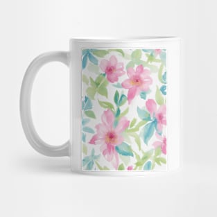 watercolor flower and leaf Mug